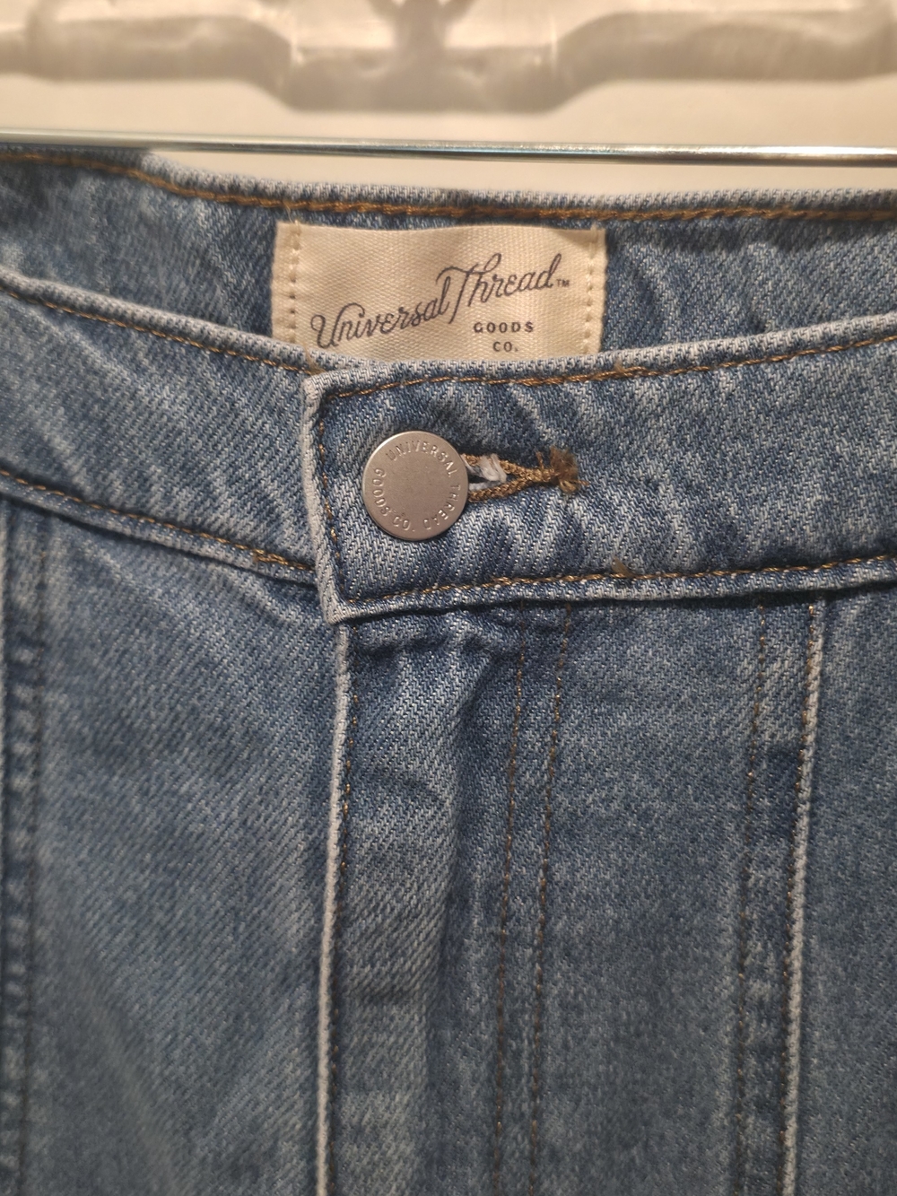 NWOT Universal Thread Light Blue Denim Maxi Skirt with Button Front - Picture 3 of 5